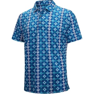 SAMERM Golf Shirts for Men Super Stretch Jacquard Dry Fit Golf Polo Moisture Wicking Short Sleeve Polo Shirts for Men(Deepwater Green)