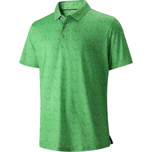 SAMERM Golf Shirts for Men Super Stretch Jacquard Dry Fit Golf Polo Moisture Wicking Short Sleeve Polo Shirts for Men(Green-a)