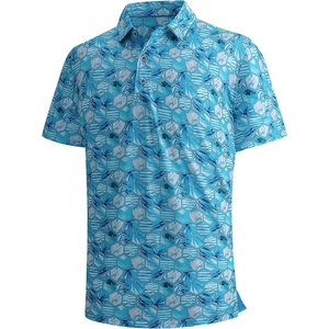 SAMERM Golf Shirts for Men Super Stretch Jacquard Dry Fit Golf Polo Moisture Wicking Short Sleeve Polo Shirts for Men(Greynavy)