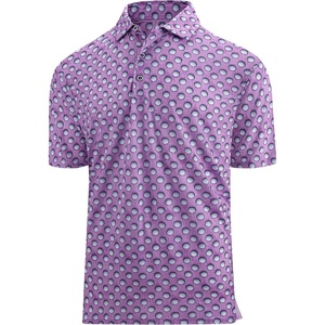 SAMERM Golf Shirts for Men Super Stretch Jacquard Dry Fit Golf Polo Moisture Wicking Short Sleeve Polo Shirts for Men(Lila)