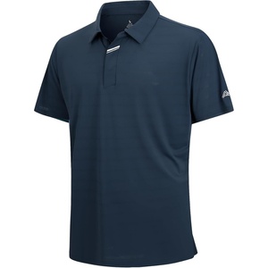 SAMERM Golf Shirts for Men Super Stretch Jacquard Dry Fit Golf Polo Moisture Wicking Short Sleeve Polo Shirts for Men(Navy-c)