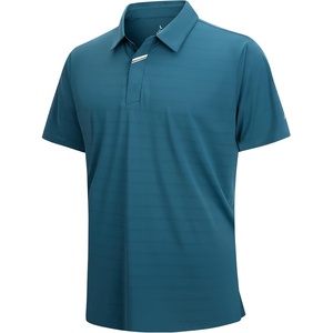 SAMERM Golf Shirts for Men Super Stretch Jacquard Dry Fit Golf Polo Moisture Wicking Short Sleeve Polo Shirts for Men(Teal)