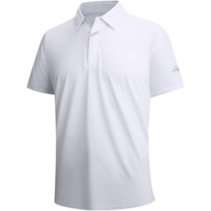SAMERM Golf Shirts for Men Super Stretch Jacquard Dry Fit Golf Polo Moisture Wicking Short Sleeve Polo Shirts for Men(White-a)