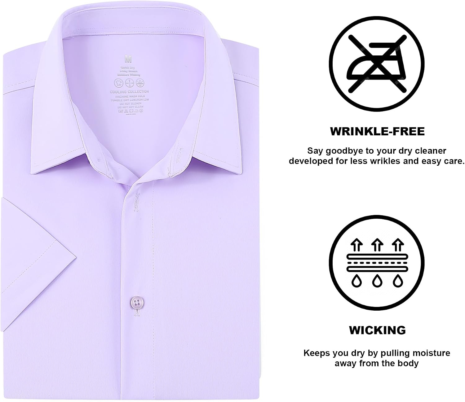 image:imageSAMERM Mens Dress Shirt Stretch Wrinkle Free Casual Button Down Shirts 4Way Stretch amp Moisture Wicking Performance Shirt for Business Wedding Work Church Easy Care Lightweight amp BreathableA7purple