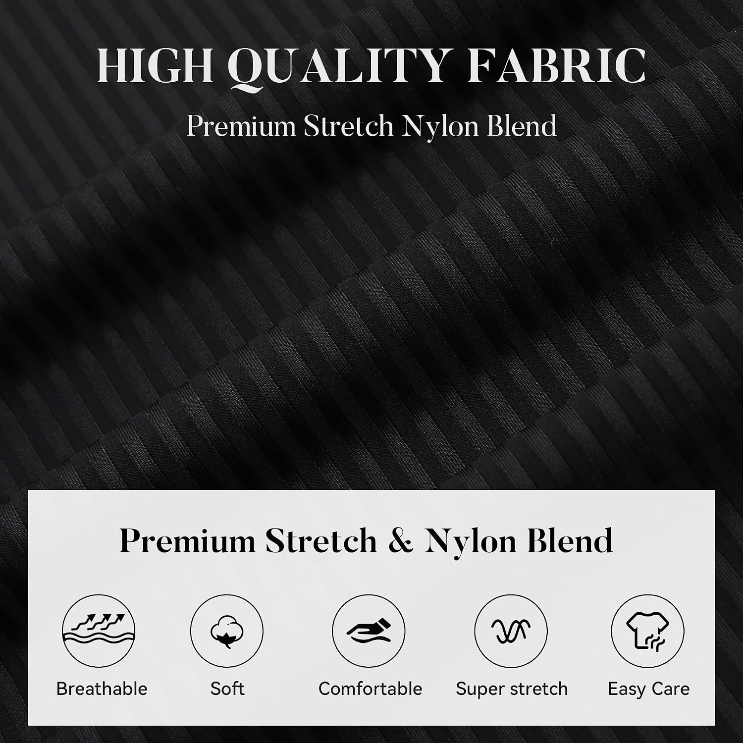image:imageSAMERM Mens Dress Shirt Stretch Wrinkle Free Casual Button Down Shirts 4Way Stretch amp Moisture Wicking Performance Shirt for Business Wedding Work Church Easy Care Lightweight amp BreathableBlack