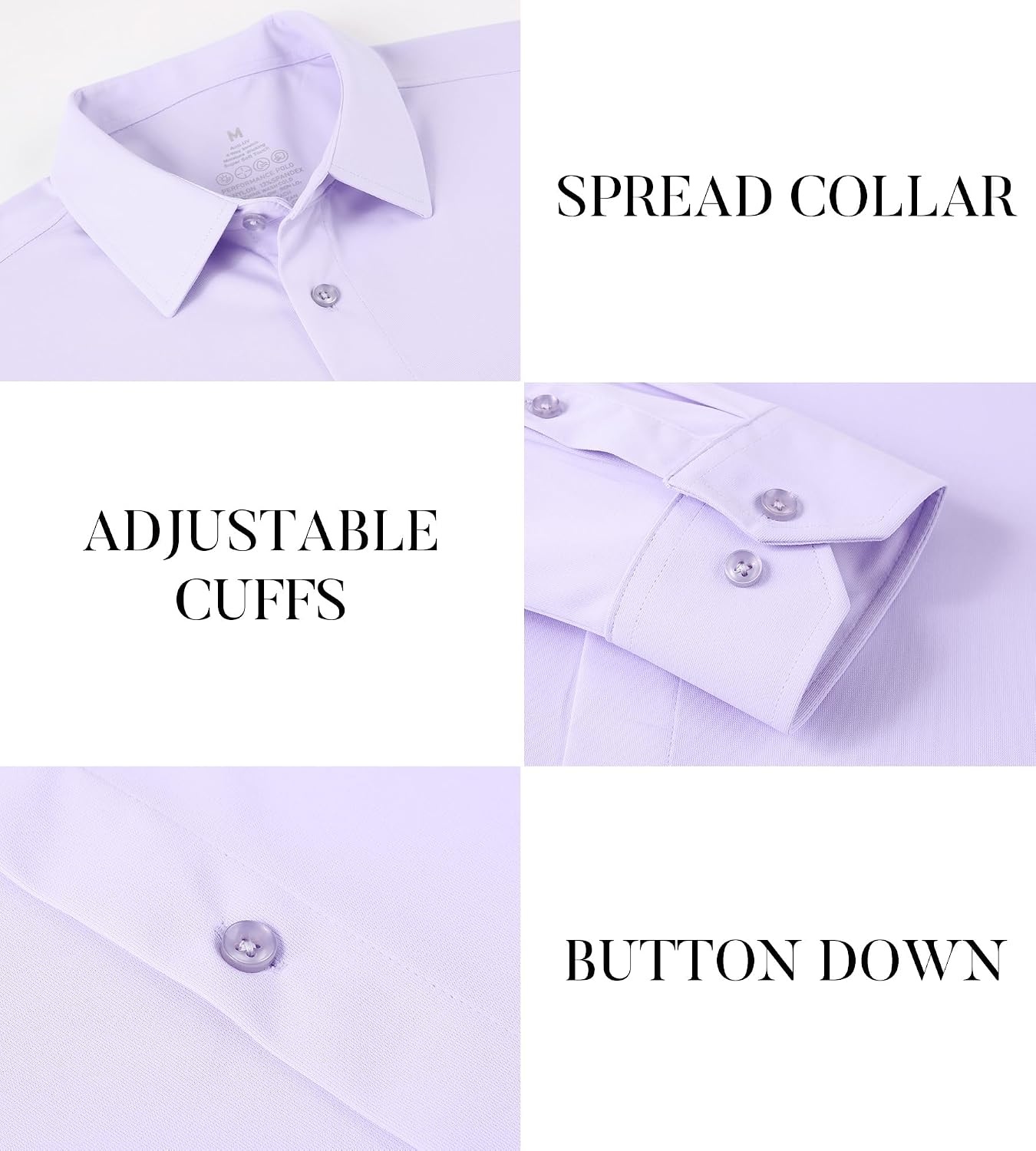 image:imageSAMERM Mens Dress Shirt Stretch Wrinkle Free Casual Button Down Shirts 4Way Stretch amp Moisture Wicking Performance Shirt for Business Wedding Work Church Easy Care Lightweight amp BreathableB7purple