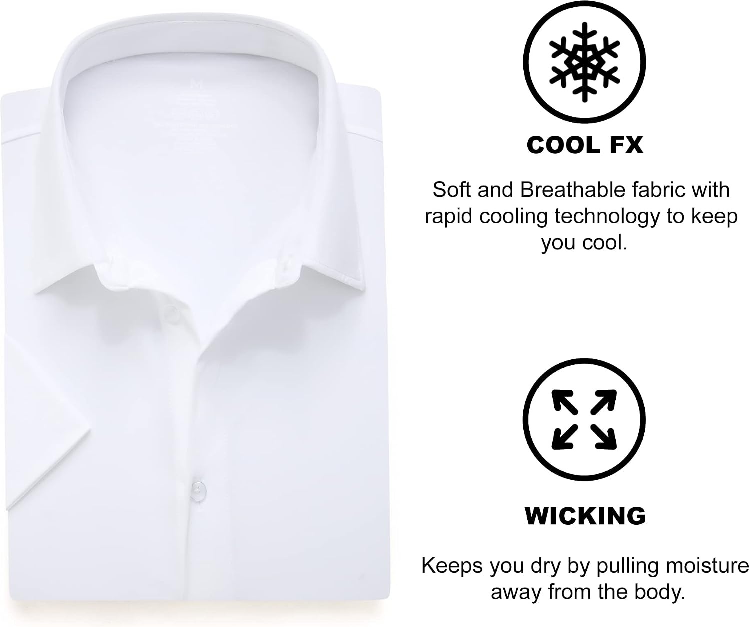 image:imageSAMERM Mens Dress Shirt Stretch Wrinkle Free Casual Button Down Shirts 4Way Stretch amp Moisture Wicking Performance Shirt for Business Wedding Work Church Easy Care Lightweight amp BreathableA1white