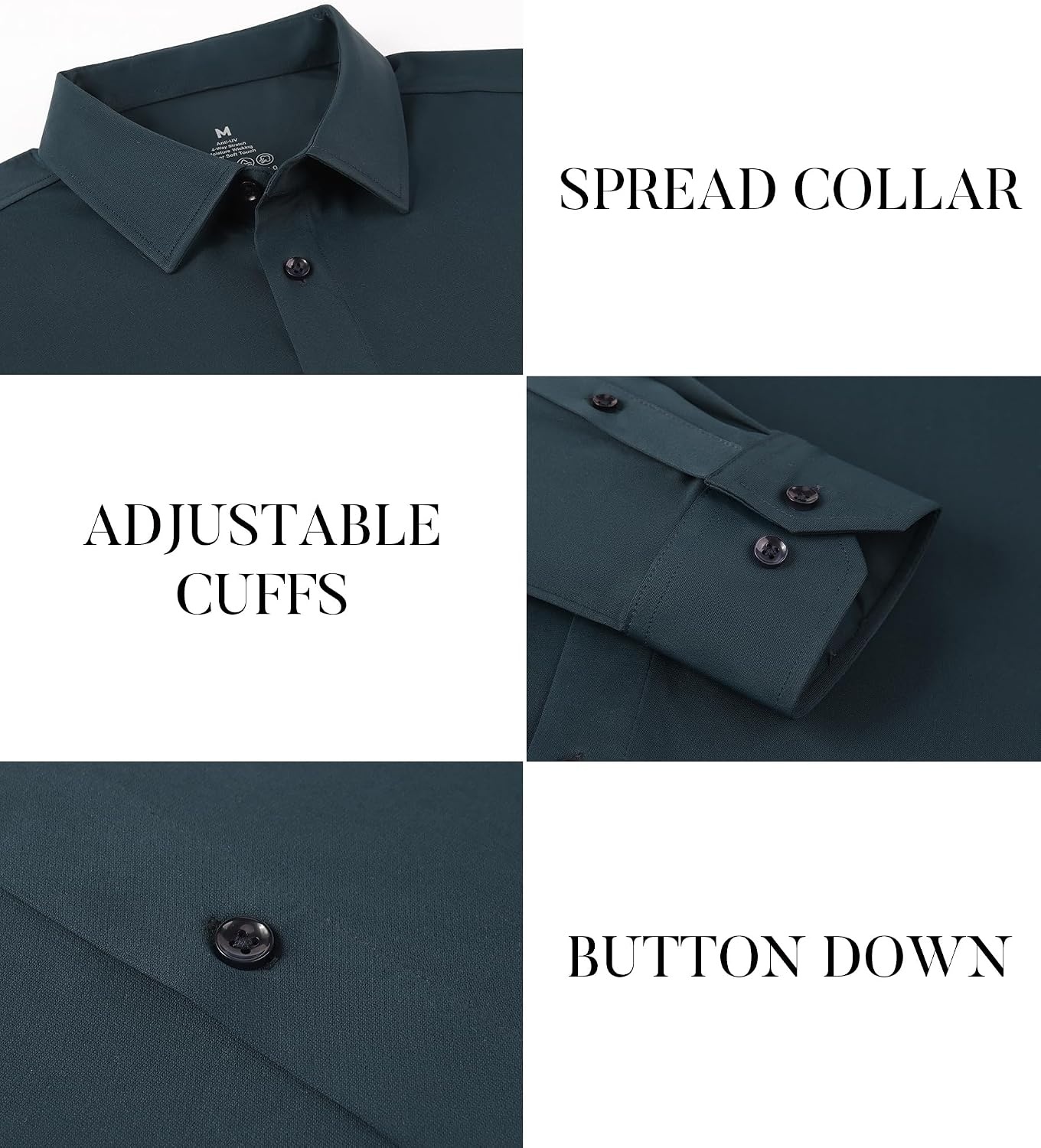 image:imageSAMERM Mens Dress Shirt Stretch Wrinkle Free Casual Button Down Shirts 4Way Stretch amp Moisture Wicking Performance Shirt for Business Wedding Work Church Easy Care Lightweight amp BreathableB4navy