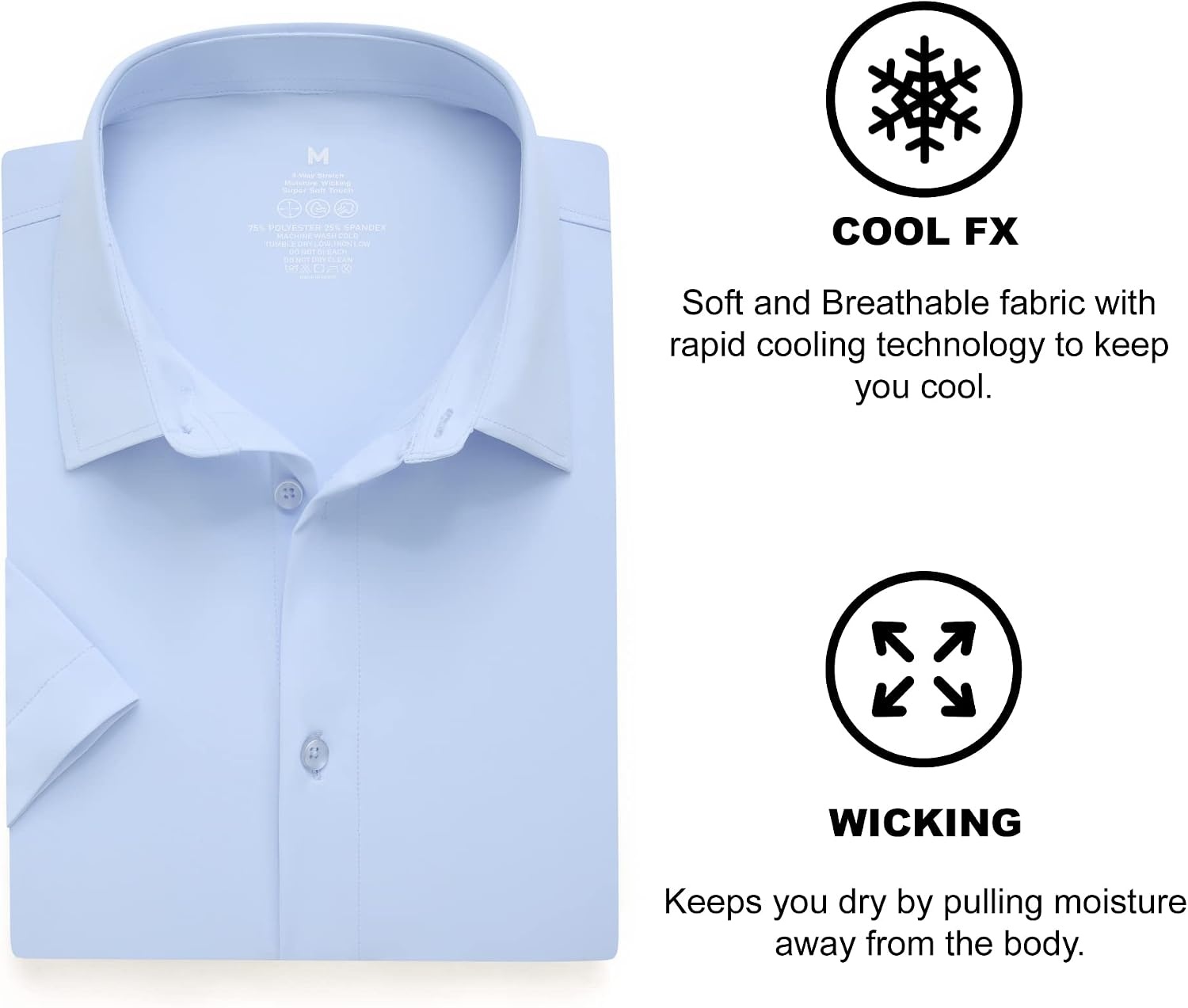 image:imageSAMERM Mens Dress Shirt Stretch Wrinkle Free Casual Button Down Shirts 4Way Stretch amp Moisture Wicking Performance Shirt for Business Wedding Work Church Easy Care Lightweight amp BreathableA3blue