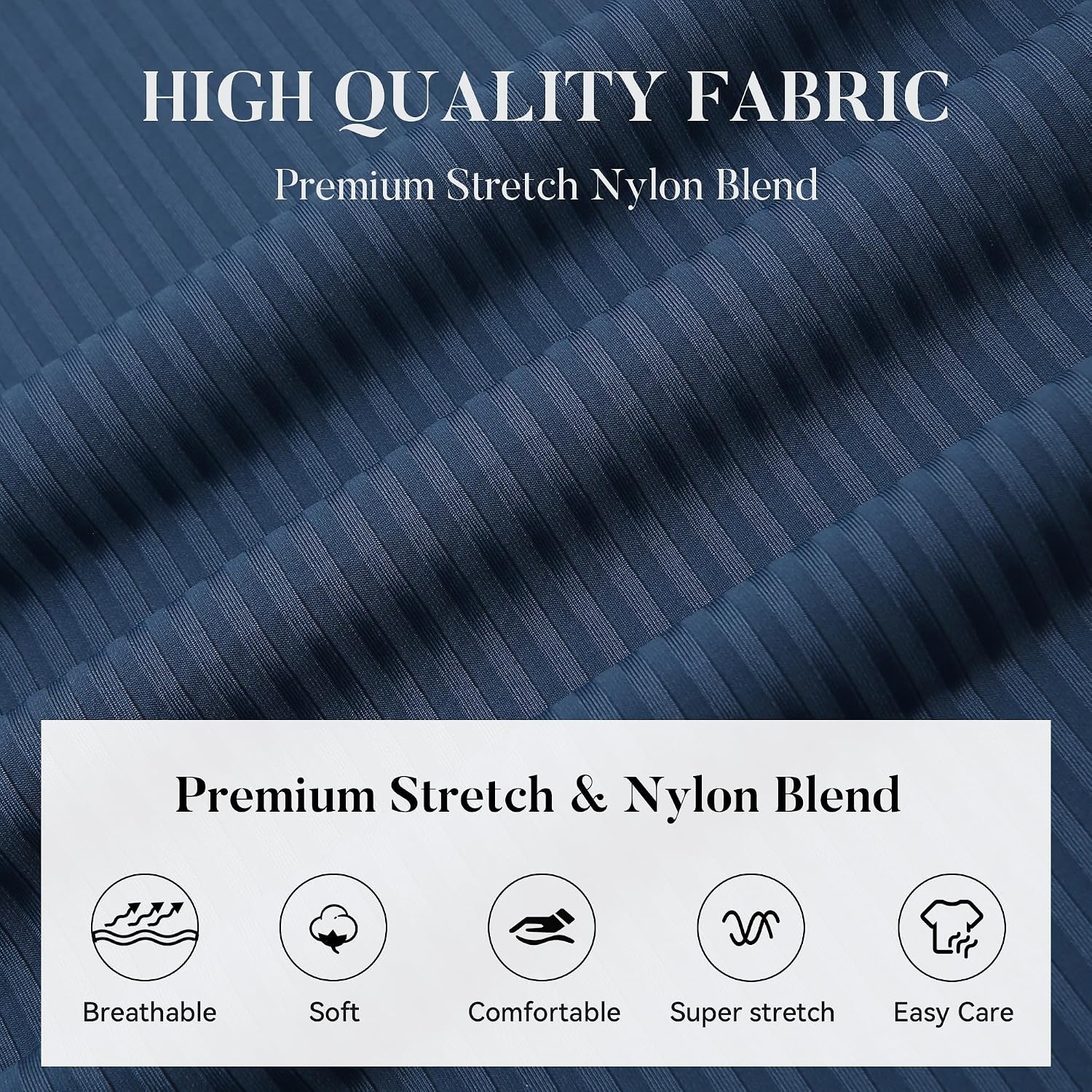 image:imageSAMERM Mens Dress Shirt Stretch Wrinkle Free Casual Button Down Shirts 4Way Stretch amp Moisture Wicking Performance Shirt for Business Wedding Work Church Easy Care Lightweight amp BreathableD3navy