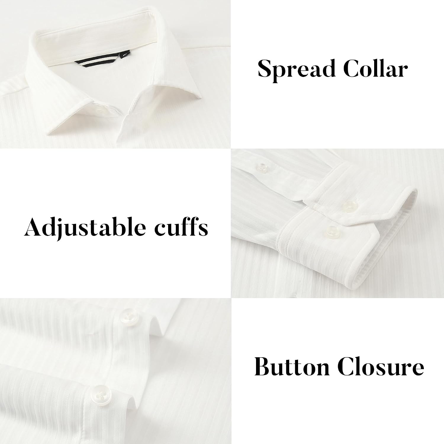 image:imageSAMERM Mens Dress Shirt Stretch Wrinkle Free Casual Button Down Shirts 4Way Stretch amp Moisture Wicking Performance Shirt for Business Wedding Work Church Easy Care Lightweight amp BreathableD1white