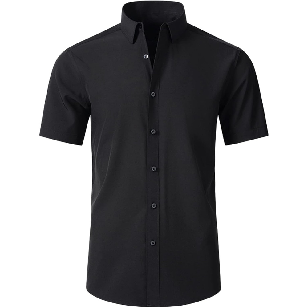 image:imageSAMERM Mens Dress Shirt Stretch Wrinkle Free Casual Button Down Shirts 4Way Stretch amp Moisture Wicking Performance Shirt for Business Wedding Work Church Easy Care Lightweight amp BreathableA2black
