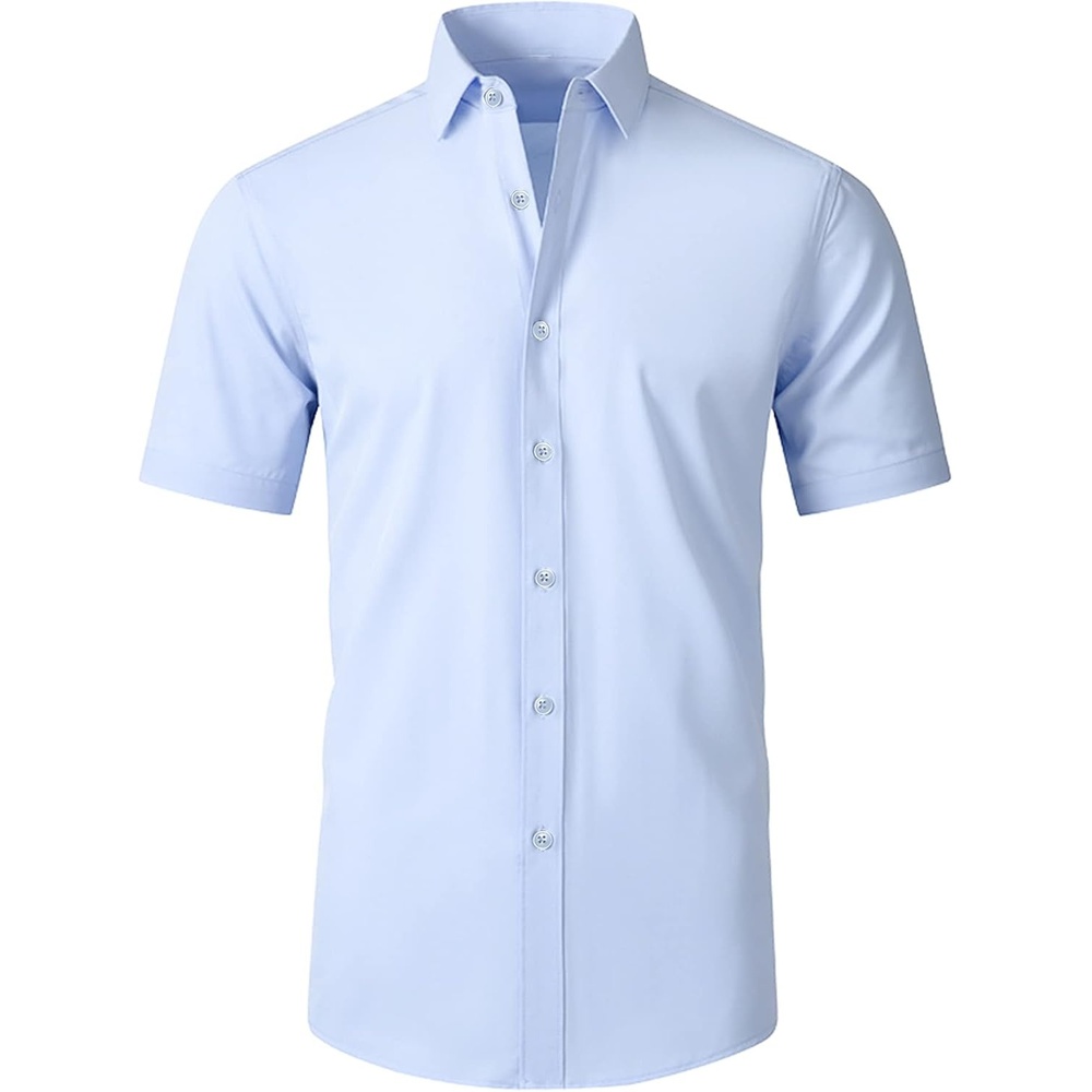 image:imageSAMERM Mens Dress Shirt Stretch Wrinkle Free Casual Button Down Shirts 4Way Stretch amp Moisture Wicking Performance Shirt for Business Wedding Work Church Easy Care Lightweight amp BreathableA3blue