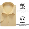 SAMERM Mens Dress Shirt Stretch Wrinkle Free Casual Button Down Shirts | 4-Way Stretch & Moisture Wicking Performance Shirt for Business, Wedding, Work, Church, Easy Care Lightweight & Breathable(A12-yellow)