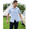 SAMERM Mens Dress Shirt Stretch Wrinkle Free Casual Button Down Shirts | 4-Way Stretch & Moisture Wicking Performance Shirt for Business, Wedding, Work, Church, Easy Care Lightweight & Breathable(A3-blue)