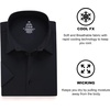 SAMERM Mens Dress Shirt Stretch Wrinkle Free Casual Button Down Shirts | 4-Way Stretch & Moisture Wicking Performance Shirt for Business, Wedding, Work, Church, Easy Care Lightweight & Breathable(A2-black)