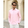 SAMERM Mens Dress Shirt Stretch Wrinkle Free Casual Button Down Shirts | 4-Way Stretch & Moisture Wicking Performance Shirt for Business, Wedding, Work, Church, Easy Care Lightweight & Breathable(B9-pink)