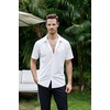 SAMERM Mens Dress Shirt Stretch Wrinkle Free Casual Button Down Shirts | 4-Way Stretch & Moisture Wicking Performance Shirt for Business, Wedding, Work, Church, Easy Care Lightweight & Breathable(A1-white)