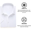 SAMERM Mens Dress Shirt Stretch Wrinkle Free Casual Button Down Shirts | 4-Way Stretch & Moisture Wicking Performance Shirt for Business, Wedding, Work, Church, Easy Care Lightweight & Breathable(A1-white)