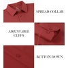 SAMERM Mens Dress Shirt Stretch Wrinkle Free Casual Button Down Shirts | 4-Way Stretch & Moisture Wicking Performance Shirt for Business, Wedding, Work, Church, Easy Care Lightweight & Breathable(New Red)
