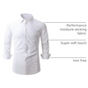 SAMERM Mens Dress Shirt Stretch Wrinkle Free Casual Button Down Shirts | 4-Way Stretch & Moisture Wicking Performance Shirt for Business, Wedding, Work, Church, Easy Care Lightweight & Breathable(B1-white)