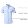 SAMERM Mens Dress Shirt Stretch Wrinkle Free Casual Button Down Shirts | 4-Way Stretch & Moisture Wicking Performance Shirt for Business, Wedding, Work, Church, Easy Care Lightweight & Breathable(A3-blue)