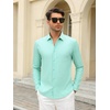 SAMERM Mens Dress Shirt Stretch Wrinkle Free Casual Button Down Shirts | 4-Way Stretch & Moisture Wicking Performance Shirt for Business, Wedding, Work, Church, Easy Care Lightweight & Breathable(B12-light Green)