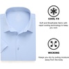 SAMERM Mens Dress Shirt Stretch Wrinkle Free Casual Button Down Shirts | 4-Way Stretch & Moisture Wicking Performance Shirt for Business, Wedding, Work, Church, Easy Care Lightweight & Breathable(A3-blue)