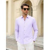 SAMERM Mens Dress Shirt Stretch Wrinkle Free Casual Button Down Shirts | 4-Way Stretch & Moisture Wicking Performance Shirt for Business, Wedding, Work, Church, Easy Care Lightweight & Breathable(B7-purple)