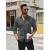 SAMERM Mens Dress Shirt Stretch Wrinkle Free Casual Button Down Shirts | 4-Way Stretch & Moisture Wicking Performance Shirt for Business, Wedding, Work, Church, Easy Care Lightweight & Breathable(D4-grey)