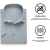 SAMERM Mens Dress Shirt Stretch Wrinkle Free Casual Button Down Shirts | 4-Way Stretch & Moisture Wicking Performance Shirt for Business, Wedding, Work, Church, Easy Care Lightweight & Breathable(Grey Long Sleeve Shirt)