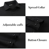 SAMERM Mens Dress Shirt Stretch Wrinkle Free Casual Button Down Shirts | 4-Way Stretch & Moisture Wicking Performance Shirt for Business, Wedding, Work, Church, Easy Care Lightweight & Breathable(Black)