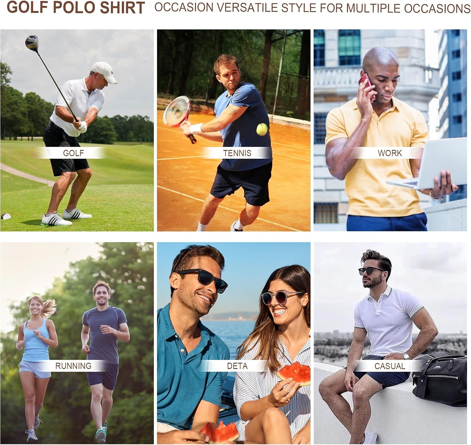 image:imageSAMERM Mens Golf Shirts Dry Fit Performance Sport Polo Shirts for Men Moisture Wicking Casual Print Golf Shirt Short Sleeve Stiff Collar 4Way Stretch Lightweight Comfort for SportWorkStay CoolGrey Polo Shirt