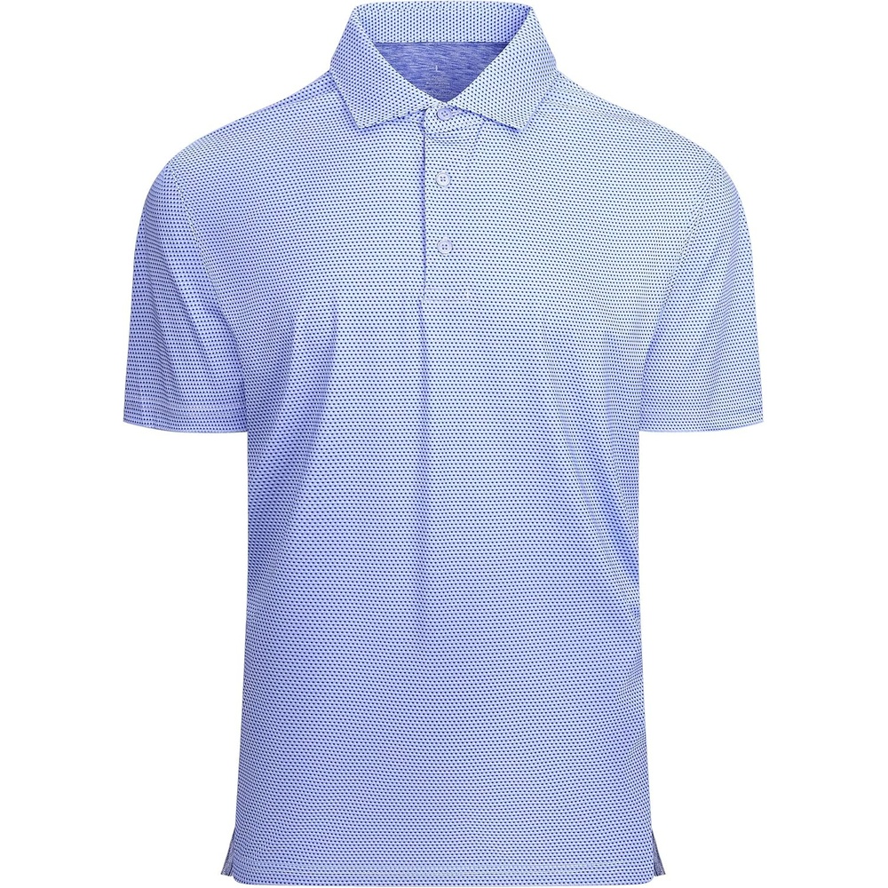 image:imageSAMERM Mens Golf Shirts Dry Fit Performance Sport Polo Shirts for Men Moisture Wicking Casual Print Golf Shirt Short Sleeve Stiff Collar 4Way Stretch Lightweight Comfort for SportWorkStay CoolBlue White Square Golf Shirt