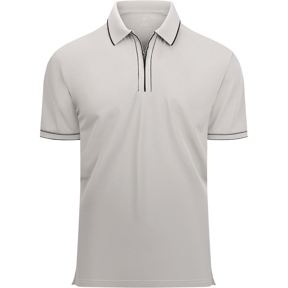 image:imageSAMERM Mens Golf Shirts Dry Fit Performance Sport Polo Shirts for Men Moisture Wicking Casual Print Golf Shirt Short Sleeve Stiff Collar 4Way Stretch Lightweight Comfort for SportWorkStay CoolGrey Polo Shirt