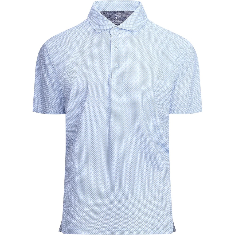 image:imageSAMERM Mens Golf Shirts Dry Fit Performance Sport Polo Shirts for Men Moisture Wicking Casual Print Golf Shirt Short Sleeve Stiff Collar 4Way Stretch Lightweight Comfort for SportWorkStay CoolWhite Clover Golf Shirt