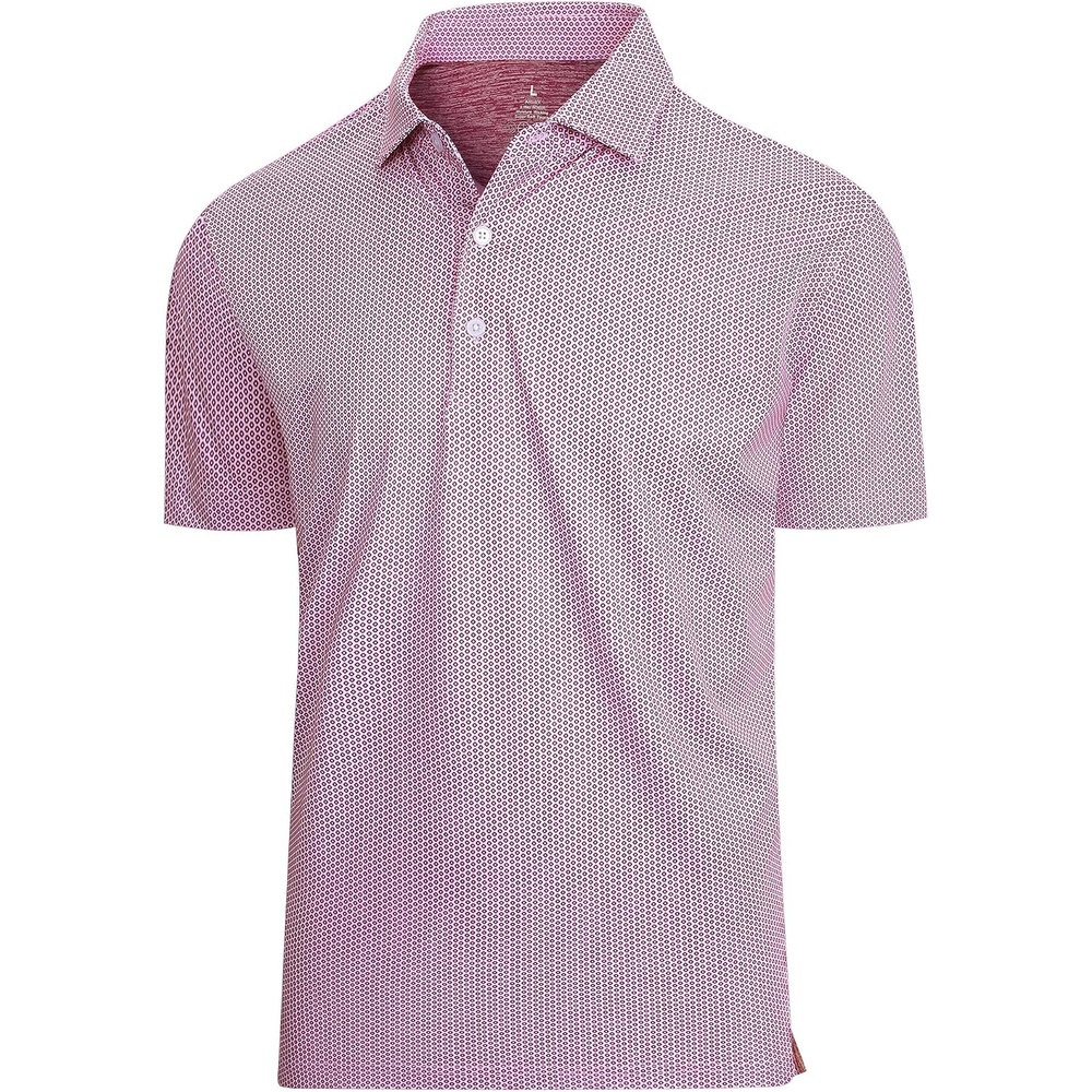 image:imageSAMERM Mens Golf Shirts Dry Fit Performance Sport Polo Shirts for Men Moisture Wicking Casual Print Golf Shirt Short Sleeve Stiff Collar 4Way Stretch Lightweight Comfort for SportWorkStay CoolWine Diamond Golf Shirt