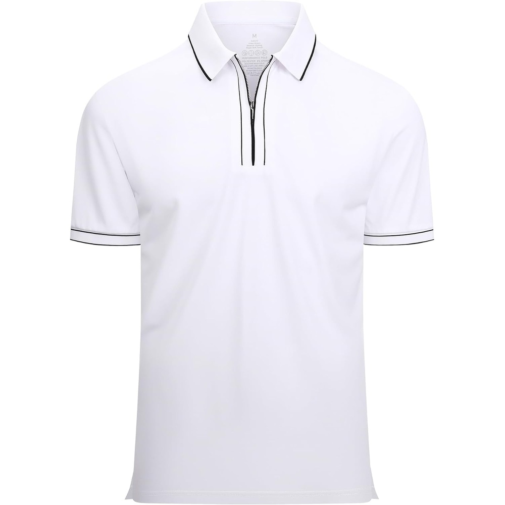 image:imageSAMERM Mens Golf Shirts Dry Fit Performance Sport Polo Shirts for Men Moisture Wicking Casual Print Golf Shirt Short Sleeve Stiff Collar 4Way Stretch Lightweight Comfort for SportWorkStay CoolWhite Polo Shirt