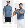 SAMERM Mens Golf Shirts Dry Fit Performance Sport Polo Shirts for Men | Moisture Wicking Casual Print Golf Shirt Short Sleeve Stiff Collar 4-Way Stretch Lightweight Comfort for Sport,Work,Stay Cool(Navy Polo Shirt)