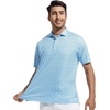 SAMERM Mens Golf Shirts Dry Fit Performance Sport Polo Shirts for Men | Moisture Wicking Casual Print Golf Shirt Short Sleeve Stiff Collar 4-Way Stretch Lightweight Comfort for Sport,Work,Stay Cool(Blue Flower Golf Shirt)