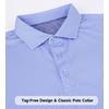 SAMERM Mens Golf Shirts Dry Fit Performance Sport Polo Shirts for Men | Moisture Wicking Casual Print Golf Shirt Short Sleeve Stiff Collar 4-Way Stretch Lightweight Comfort for Sport,Work,Stay Cool(Blue White Square Golf Shirt)