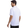 SAMERM Mens Golf Shirts Dry Fit Performance Sport Polo Shirts for Men | Moisture Wicking Casual Print Golf Shirt Short Sleeve Stiff Collar 4-Way Stretch Lightweight Comfort for Sport,Work,Stay Cool(White Circle Golf Shirt)