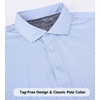 SAMERM Mens Golf Shirts Dry Fit Performance Sport Polo Shirts for Men | Moisture Wicking Casual Print Golf Shirt Short Sleeve Stiff Collar 4-Way Stretch Lightweight Comfort for Sport,Work,Stay Cool(White Clover Golf Shirt)