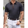 SAMERM Mens Golf Shirts Dry Fit Performance Sport Polo Shirts for Men | Moisture Wicking Casual Print Golf Shirt Short Sleeve Stiff Collar 4-Way Stretch Lightweight Comfort for Sport,Work,Stay Cool(Black Polo Shirt)