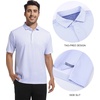 SAMERM Mens Golf Shirts Dry Fit Performance Sport Polo Shirts for Men | Moisture Wicking Casual Print Golf Shirt Short Sleeve Stiff Collar 4-Way Stretch Lightweight Comfort for Sport,Work,Stay Cool(White Circle Golf Shirt)
