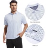 SAMERM Mens Golf Shirts Dry Fit Performance Sport Polo Shirts for Men | Moisture Wicking Casual Print Golf Shirt Short Sleeve Stiff Collar 4-Way Stretch Lightweight Comfort for Sport,Work,Stay Cool(White U Golf Shirt)