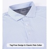SAMERM Mens Golf Shirts Dry Fit Performance Sport Polo Shirts for Men | Moisture Wicking Casual Print Golf Shirt Short Sleeve Stiff Collar 4-Way Stretch Lightweight Comfort for Sport,Work,Stay Cool(Black Blue Square Golf Shirt)