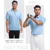 SAMERM Mens Golf Shirts Dry Fit Performance Sport Polo Shirts for Men | Moisture Wicking Casual Print Golf Shirt Short Sleeve Stiff Collar 4-Way Stretch Lightweight Comfort for Sport,Work,Stay Cool(Blue Polo Shirt)