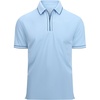 SAMERM Mens Golf Shirts Dry Fit Performance Sport Polo Shirts for Men | Moisture Wicking Casual Print Golf Shirt Short Sleeve Stiff Collar 4-Way Stretch Lightweight Comfort for Sport,Work,Stay Cool(Blue Polo Shirt)