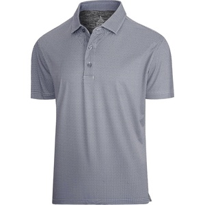 SAMERM Mens Golf Shirts Dry Fit Performance Sport Polo Shirts for Men | Moisture Wicking Casual Print Golf Shirt Short Sleeve Stiff Collar 4-Way Stretch Lightweight Comfort for Sport,Work,Stay Cool(Black Dots Golf Shirt)